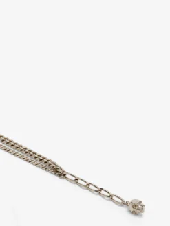 Collana Skull con cristalli da Donna in Finitura oro pallido