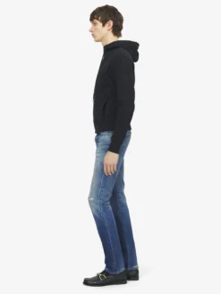 Felpa con cappuccio e zip da Uomo in Nero