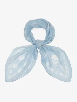 Foulard Skull classico da Donna in Azzurro