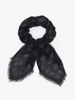 Foulard Skull classico da Uomo in Nero/Grigio Scuro