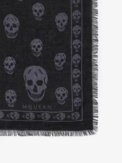 Foulard Skull classico da Uomo in Nero/Grigio Scuro