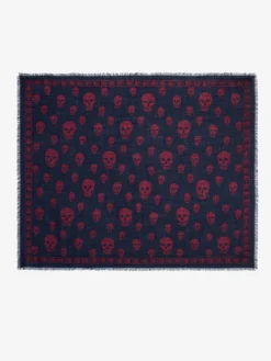Foulard Skull classico da Uomo in Blu Navy/Bordeaux
