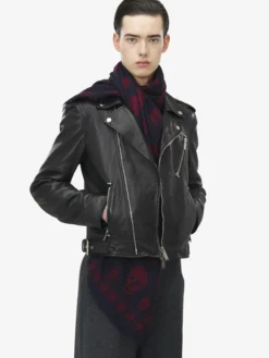 Foulard Skull classico da Uomo in Blu Navy/Bordeaux