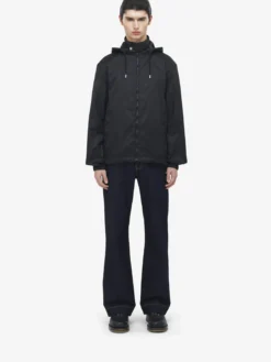 Giacca a vento con motivo Skull in jacquard da Uomo in Nero