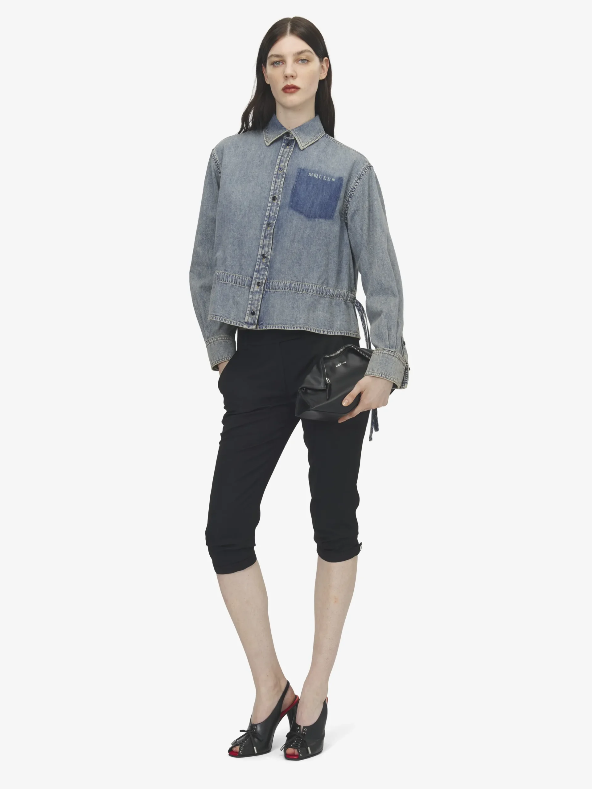 Giacca-camicia in chambray da Donna in Washed Blue