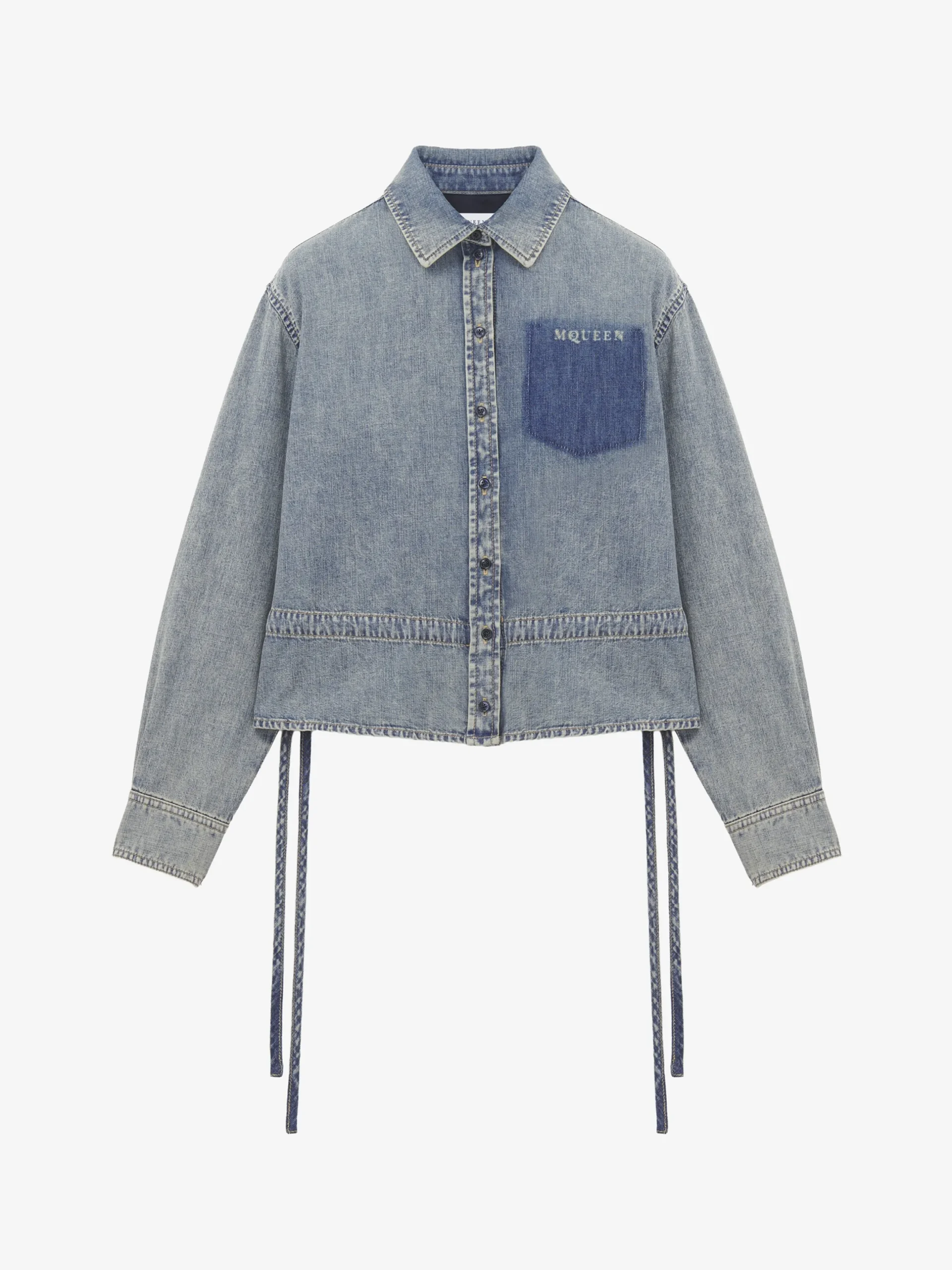 Giacca-camicia in chambray da Donna in Washed Blue