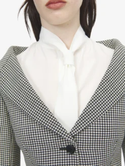 Giacca con harness e motivo vichy da Donna in Nero/Avorio