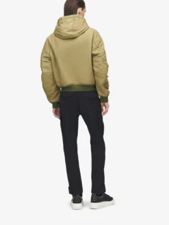 Giacca di nylon con cappuccio da Uomo in Beige