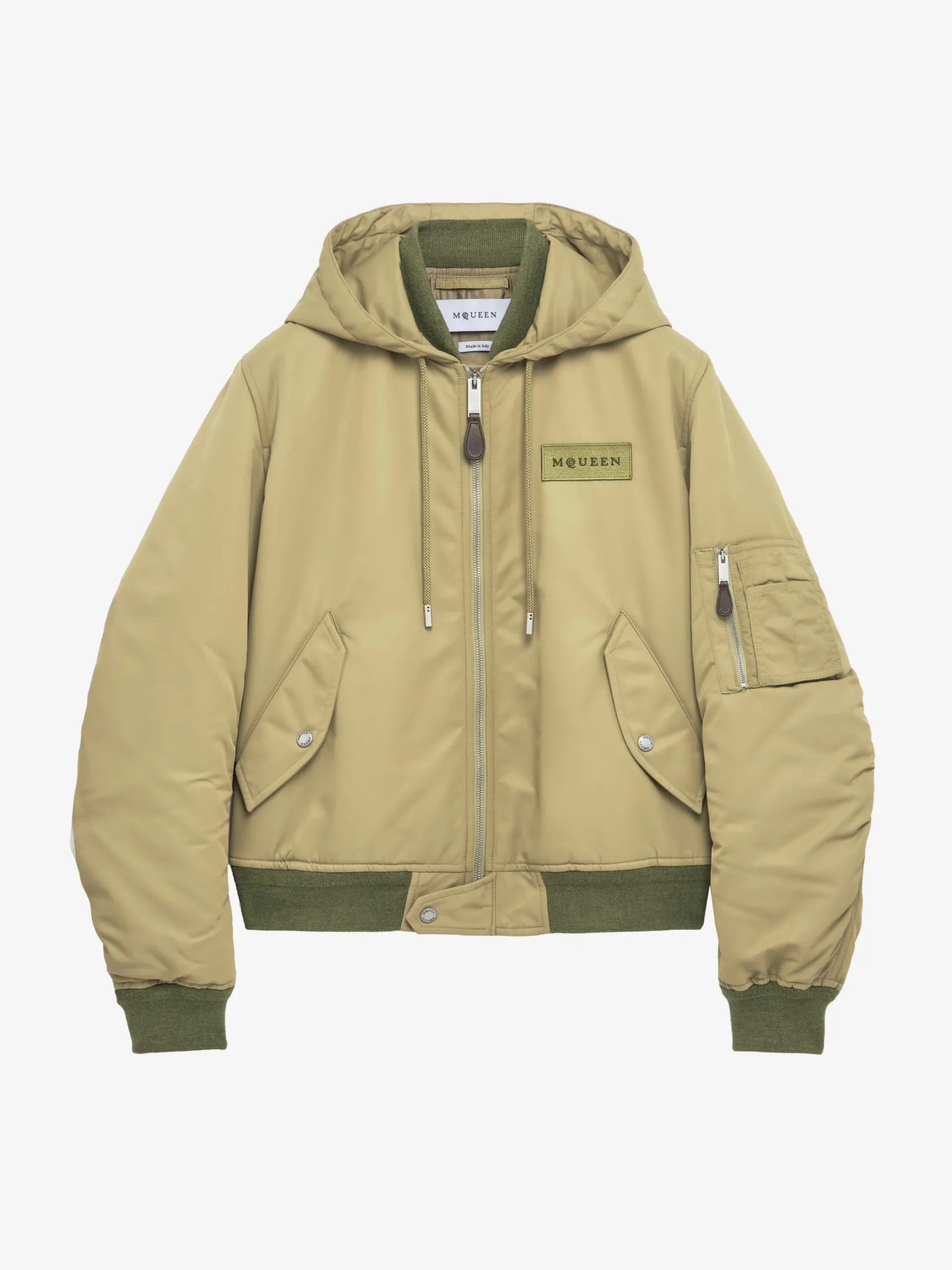 Giacca di nylon con cappuccio da Uomo in Beige