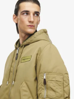 Giacca di nylon con cappuccio da Uomo in Beige
