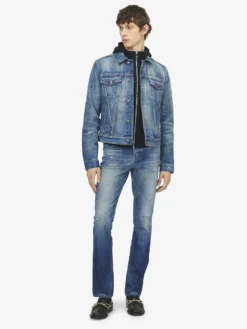 Giacca in Denim da Uomo in Washed Blue
