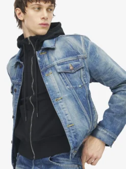 Giacca in Denim da Uomo in Washed Blue