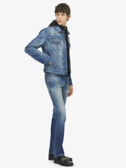 Giacca in Denim da Uomo in Washed Blue