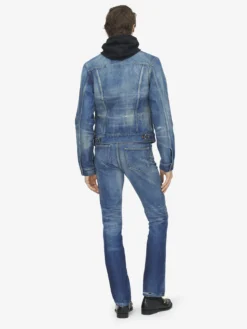 Giacca in Denim da Uomo in Washed Blue