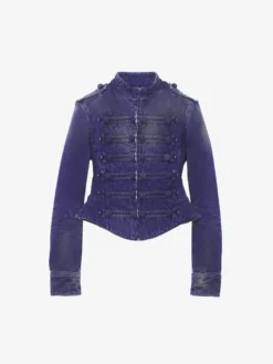 Giacca in denim stile military da Donna in Violetto