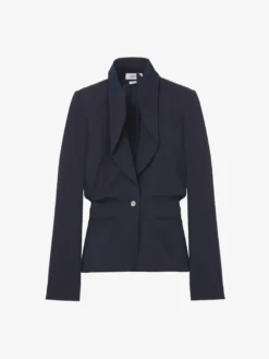 Giacca monopetto con revers piegati da Donna in Blu Navy