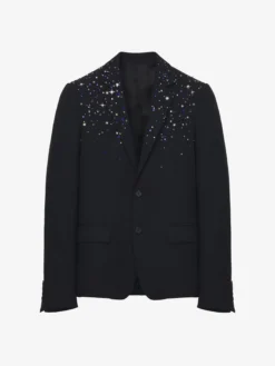 Giacca monopetto con ricamo costellazione da Uomo in Nero