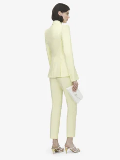 Giacca monopetto in gabardine di lana da Donna in Giallo