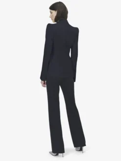 Giacca monopetto in lana da Donna in Indaco