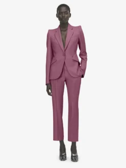 Giacca monopetto in lana da Donna in Rosa