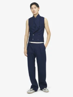 Gilet sartoriale da Uomo in Indaco