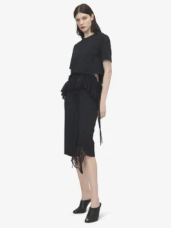 Gonna a tubino con pannello stile allacciatura corsetto da Donna in Nero