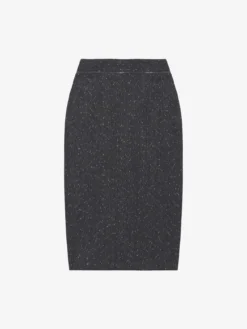 Gonna a tubino con zip a vista e motivo gessato screziato da Donna in Grigio