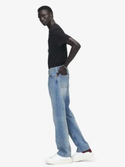 Jeans a gamba dritta da Uomo in Washed Blue