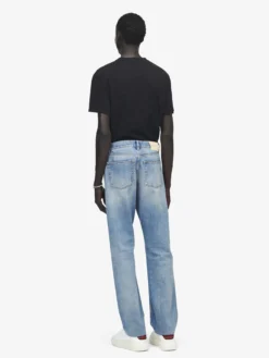 Jeans a gamba dritta da Uomo in Washed Blue