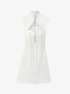 Miniabito con corsetto e cut-out da Donna in Avorio