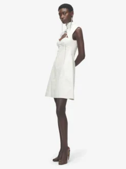 Miniabito con corsetto e cut-out da Donna in Avorio