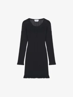 Miniabito in maglia pointelle da Donna in Nero