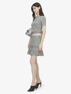 Minigonna in maglia a righe da Donna in Avorio/Navy