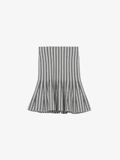 Minigonna in maglia a righe da Donna in Avorio/Navy