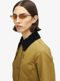 Occhiali da sole cat-eye sottili con T-Bar da Donna in Arancio Bruciato