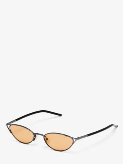 Occhiali da sole cat-eye sottili con T-Bar da Donna in Arancio Bruciato