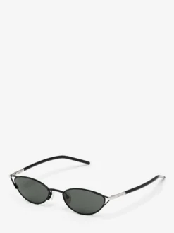 Occhiali da sole cat-eye sottili con T-Bar da Donna in Nero