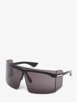 Occhiali da sole con visiera oversize da Donna in Nero