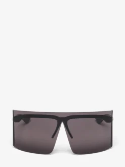 Occhiali da sole con visiera oversize da Donna in Nero