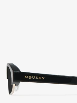 Occhiali da sole McQueen Ellipse in Nero/Fumé