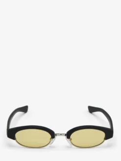 Occhiali da sole McQueen Ellipse in Nero/ Giallo