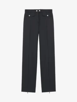 Pantaloni a gamba dritta con zip da Donna in Nero