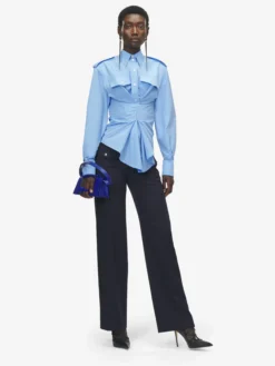 Pantaloni a gamba dritta da Donna in Blu Navy