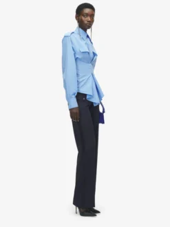 Pantaloni a gamba dritta da Donna in Blu Navy