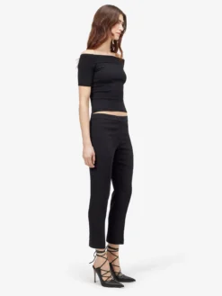 Pantaloni a sigaretta in crêpe da Donna in Nero