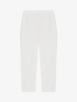 Pantaloni a sigaretta in crêpe sottile da Donna in Avorio Chiaro