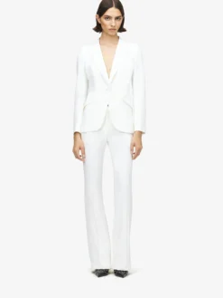 Pantaloni Bootcut da Donna in Avorio Chiaro