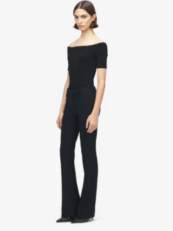 Pantaloni Bootcut Stretti da Donna in Nero