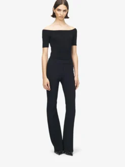 Pantaloni Bootcut Stretti da Donna in Nero