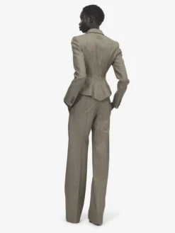 Pantaloni bumster a gamba dritta da Donna in Marrone Chiaro